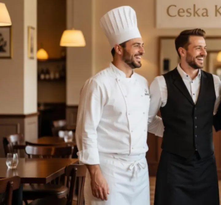 Tým Ceska Klub Zona v elegantním interiéru restaurace